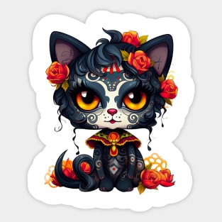 Dia de los Muertos Cat #5 Sticker